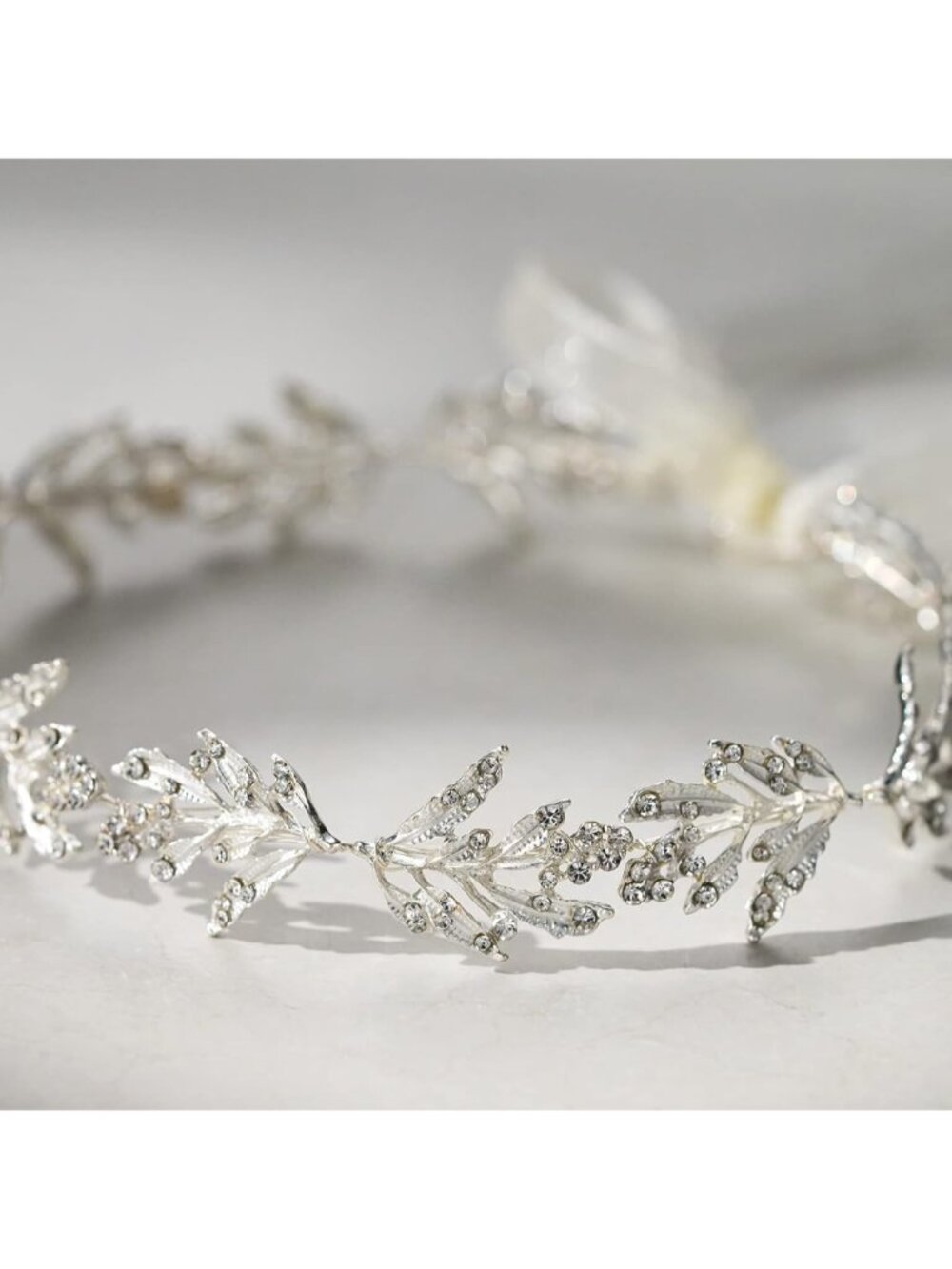 Leaf Wedding Headpieces for Bride Silver Bridal Headband Flower Girl Headpiece H - Picture 3 of 7